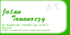 jolan tomanoczy business card